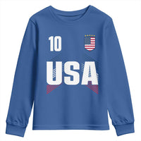 USA Soccer Sports Graphic Number 10 Jersey Style Youth Sweatshirt Proud Fans Game Day Pride
