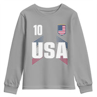 USA Soccer Sports Graphic Number 10 Jersey Style Youth Sweatshirt Proud Fans Game Day Pride