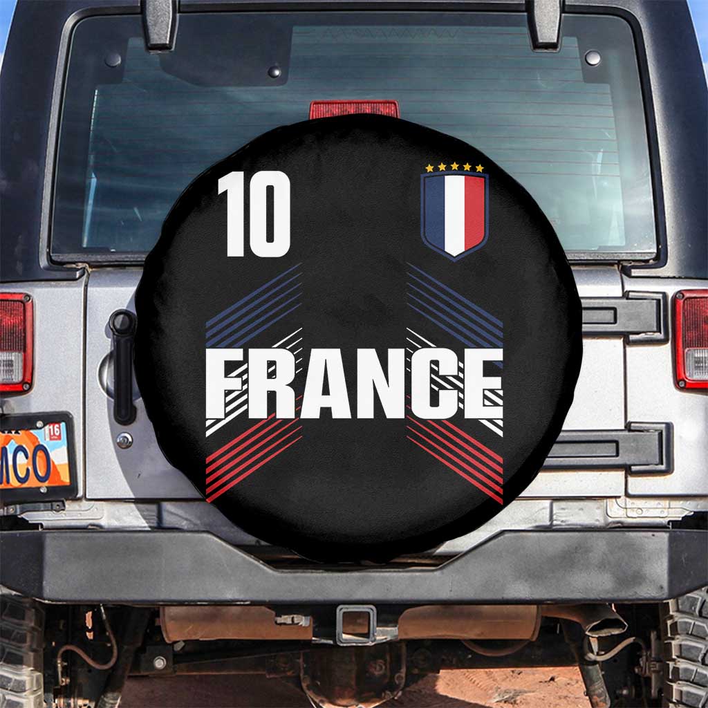 France Soccer Sports Graphic Number 10 Jersey Style Spare Tire Cover Proud French Football Fans Game Day Pride