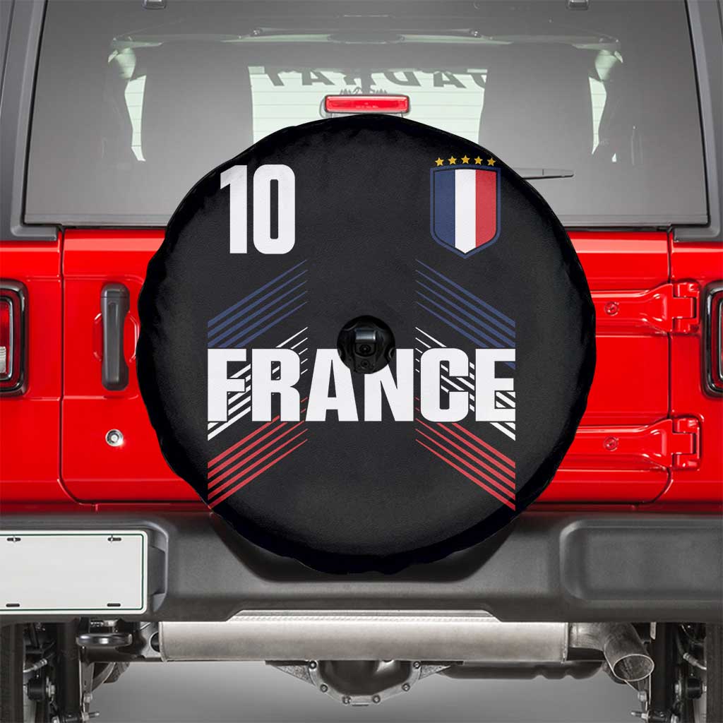 France Soccer Sports Graphic Number 10 Jersey Style Spare Tire Cover Proud French Football Fans Game Day Pride