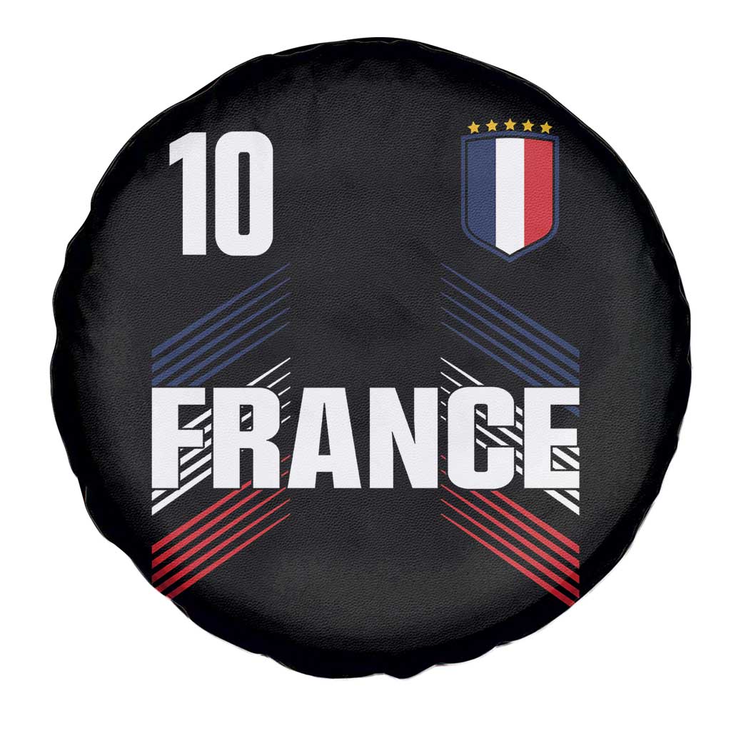 France Soccer Sports Graphic Number 10 Jersey Style Spare Tire Cover Proud French Football Fans Game Day Pride