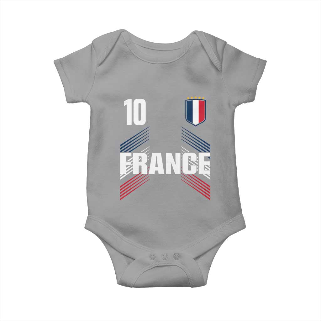 France Soccer Sports Graphic Number 10 Jersey Style Baby Onesie Proud French Football Fans Game Day Pride