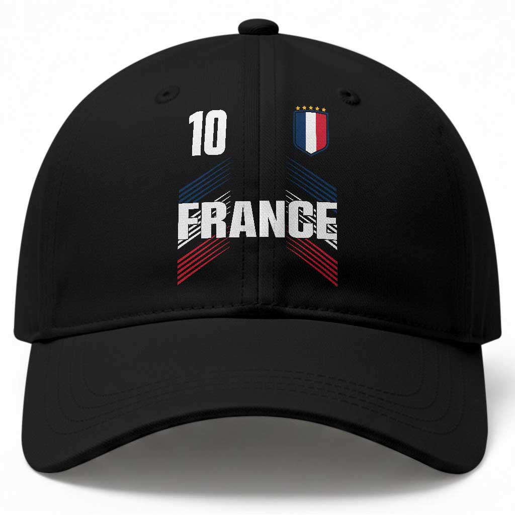 France Soccer Sports Graphic Number 10 Jersey Style Baseball Cap Proud French Football Fans Game Day Pride