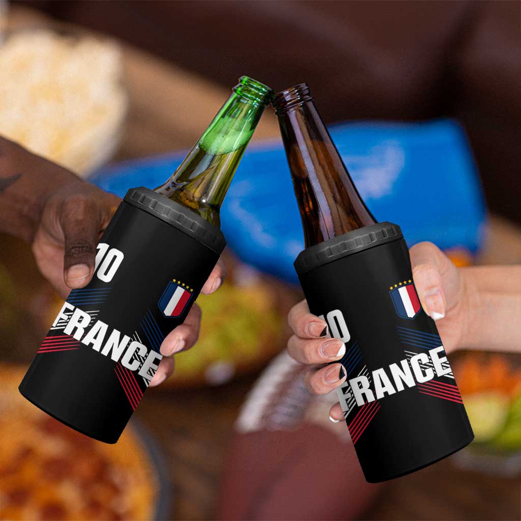 France Soccer Sports Graphic Number 10 Jersey Style 4 in 1 Can Cooler Tumbler Proud French Football Fans Game Day Pride