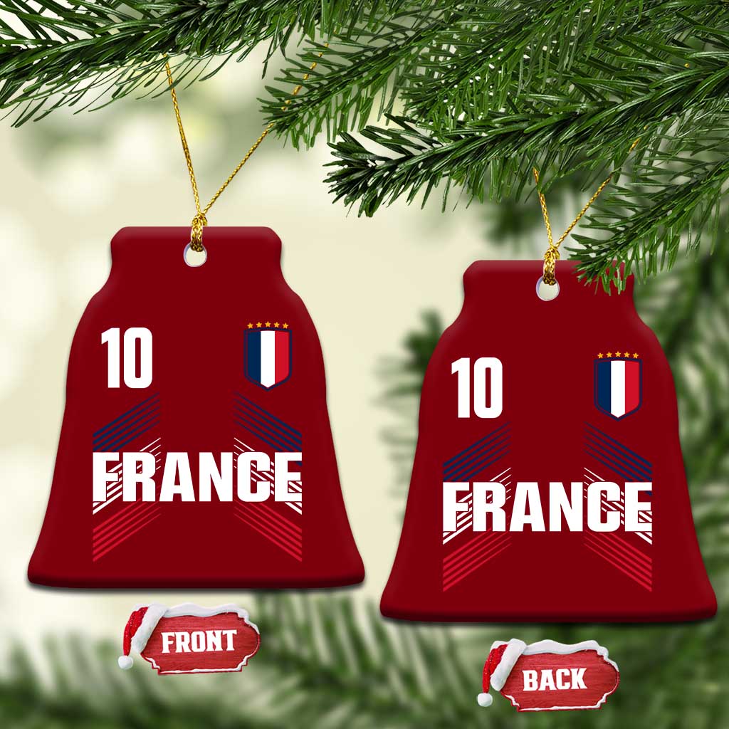 France Soccer Sports Graphic Number 10 Jersey Style Ceramic Ornament Proud French Football Fans Game Day Pride