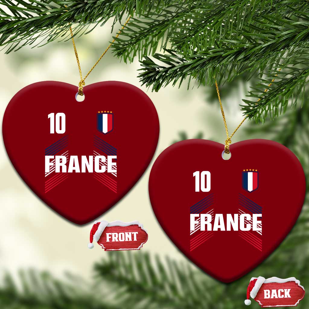 France Soccer Sports Graphic Number 10 Jersey Style Ceramic Ornament Proud French Football Fans Game Day Pride