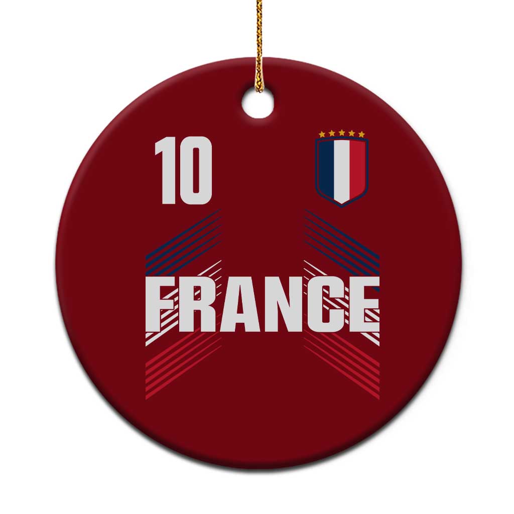 France Soccer Sports Graphic Number 10 Jersey Style Ceramic Ornament Proud French Football Fans Game Day Pride
