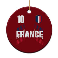 France Soccer Sports Graphic Number 10 Jersey Style Ceramic Ornament Proud French Football Fans Game Day Pride