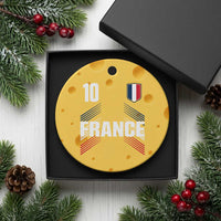 France Soccer Sports Graphic Number 10 Jersey Style Ceramic Ornament Proud French Football Fans Game Day Pride