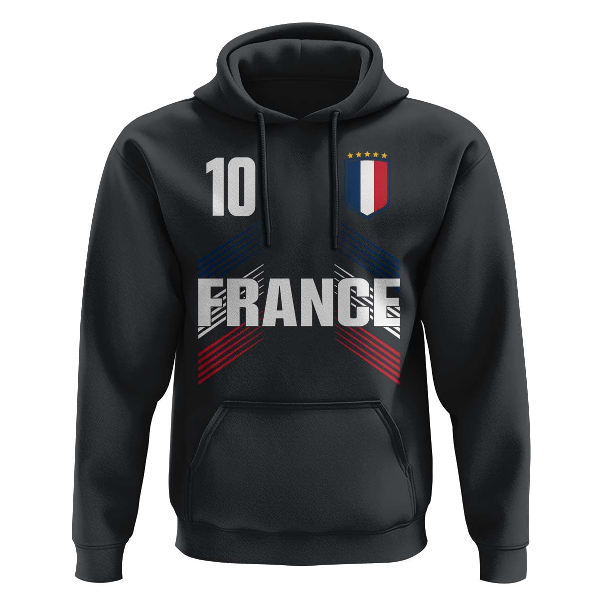 France Soccer Sports Graphic Number 10 Jersey Style Hoodie Proud French Football Fans Game Day Pride