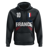 France Soccer Sports Graphic Number 10 Jersey Style Hoodie Proud French Football Fans Game Day Pride