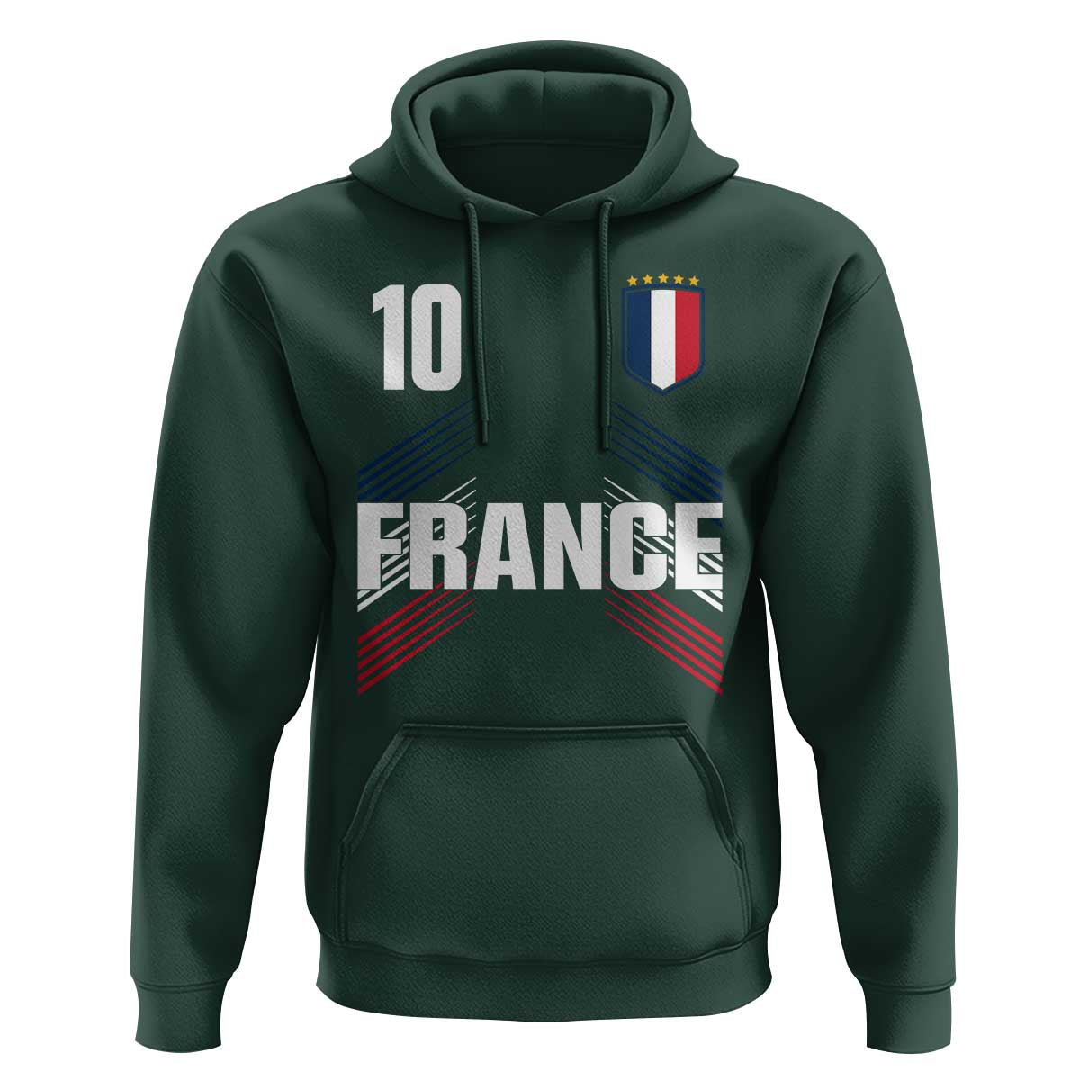 France Soccer Sports Graphic Number 10 Jersey Style Hoodie Proud French Football Fans Game Day Pride