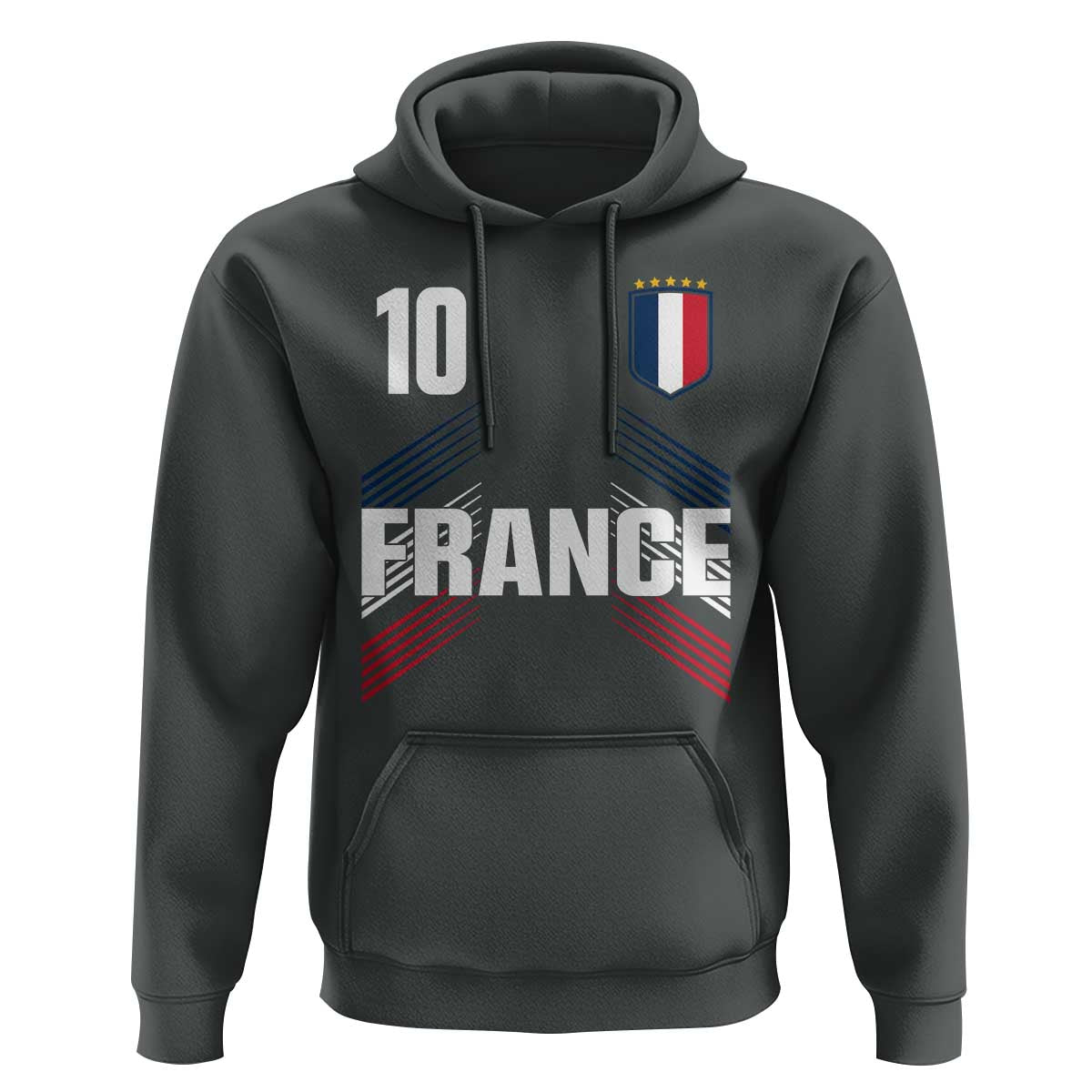 France Soccer Sports Graphic Number 10 Jersey Style Hoodie Proud French Football Fans Game Day Pride