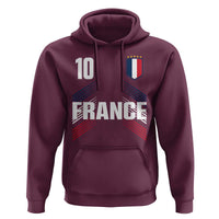 France Soccer Sports Graphic Number 10 Jersey Style Hoodie Proud French Football Fans Game Day Pride