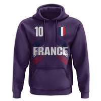 France Soccer Sports Graphic Number 10 Jersey Style Hoodie Proud French Football Fans Game Day Pride