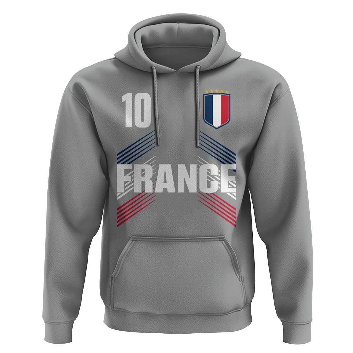France Soccer Sports Graphic Number 10 Jersey Style Hoodie Proud French Football Fans Game Day Pride