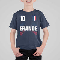 France Soccer Sports Graphic Number 10 Jersey Style T Shirt For Kid Proud French Football Fans Game Day Pride