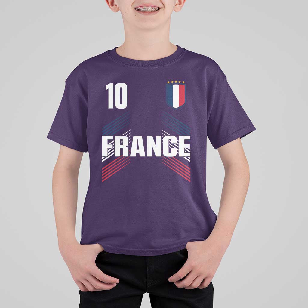 France Soccer Sports Graphic Number 10 Jersey Style T Shirt For Kid Proud French Football Fans Game Day Pride