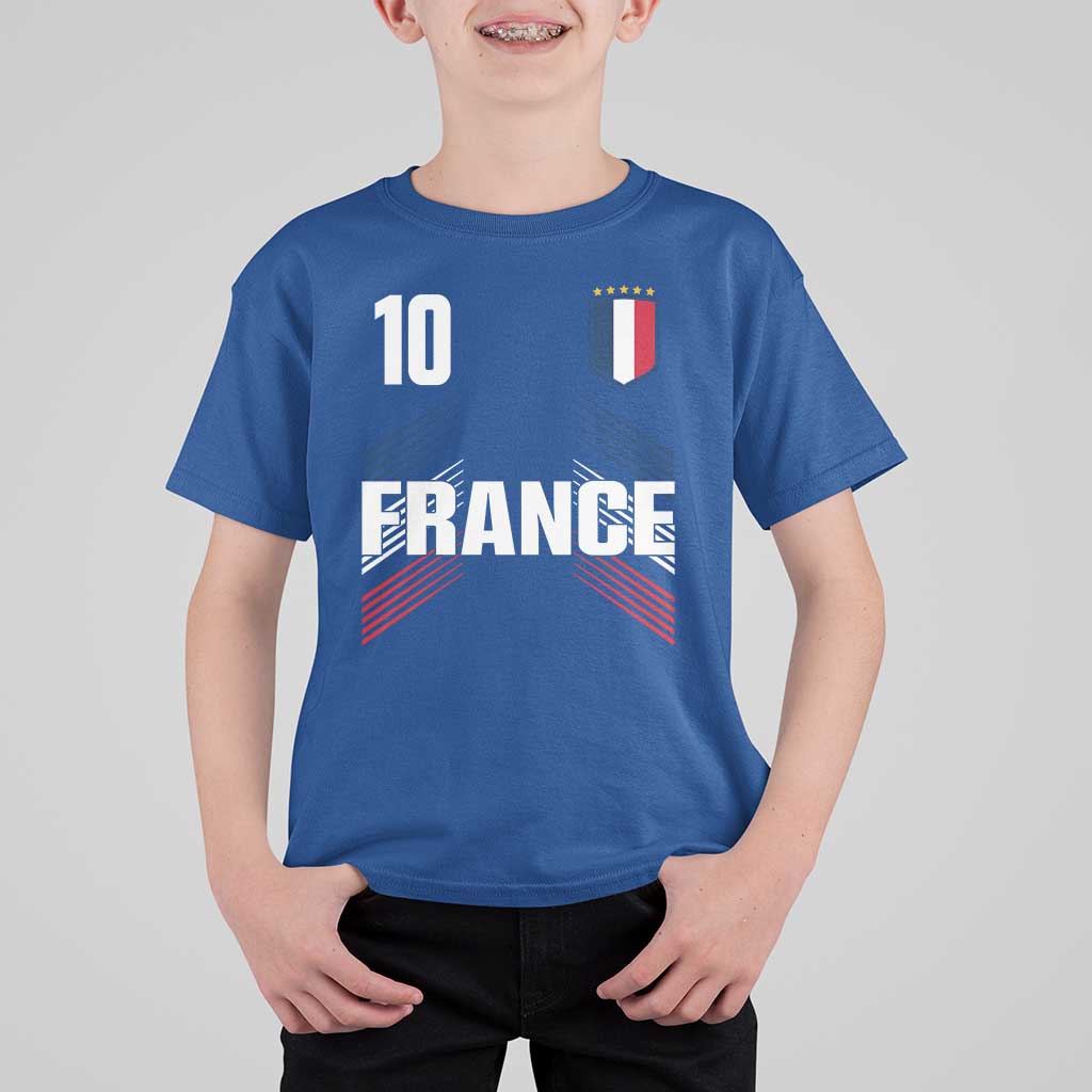 France Soccer Sports Graphic Number 10 Jersey Style T Shirt For Kid Proud French Football Fans Game Day Pride