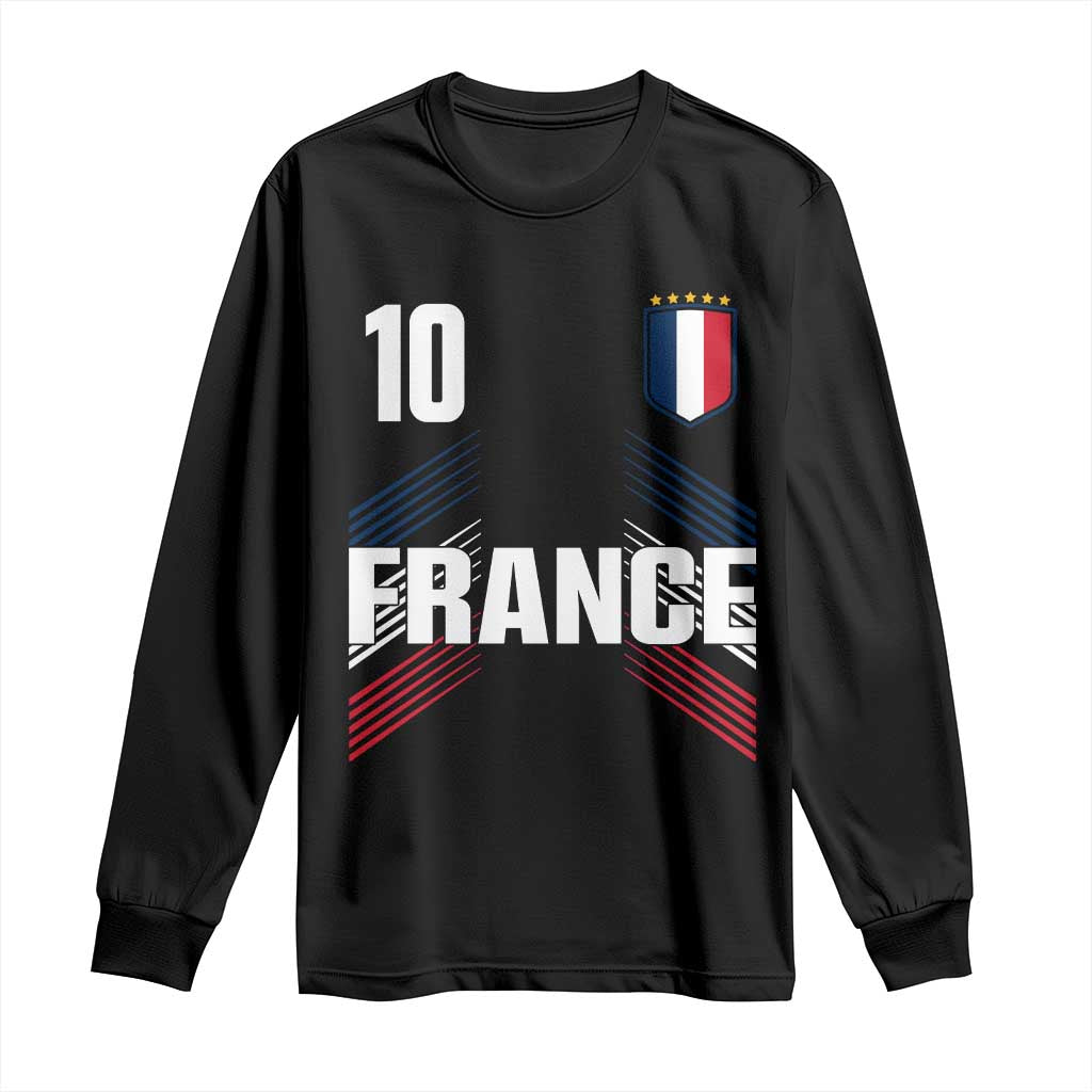 France Soccer Sports Graphic Number 10 Jersey Style Long Sleeve Shirt Proud French Football Fans Game Day Pride