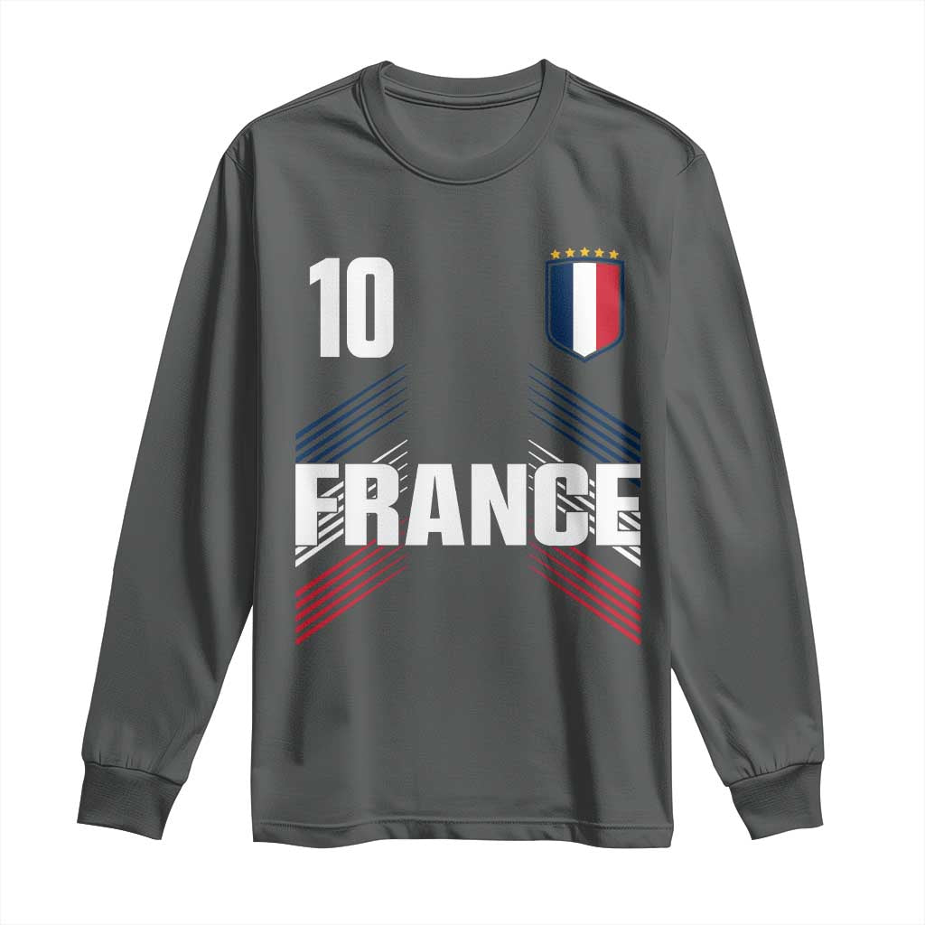 France Soccer Sports Graphic Number 10 Jersey Style Long Sleeve Shirt Proud French Football Fans Game Day Pride