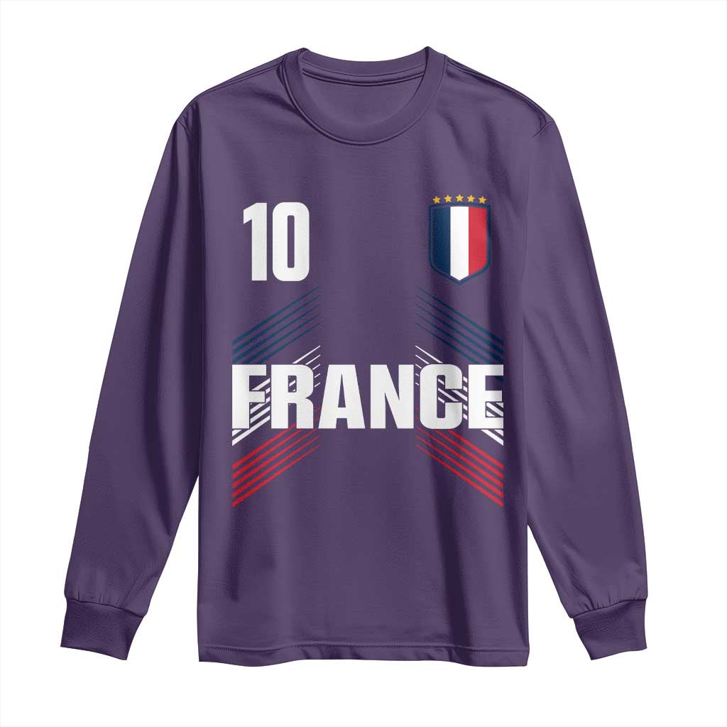 France Soccer Sports Graphic Number 10 Jersey Style Long Sleeve Shirt Proud French Football Fans Game Day Pride