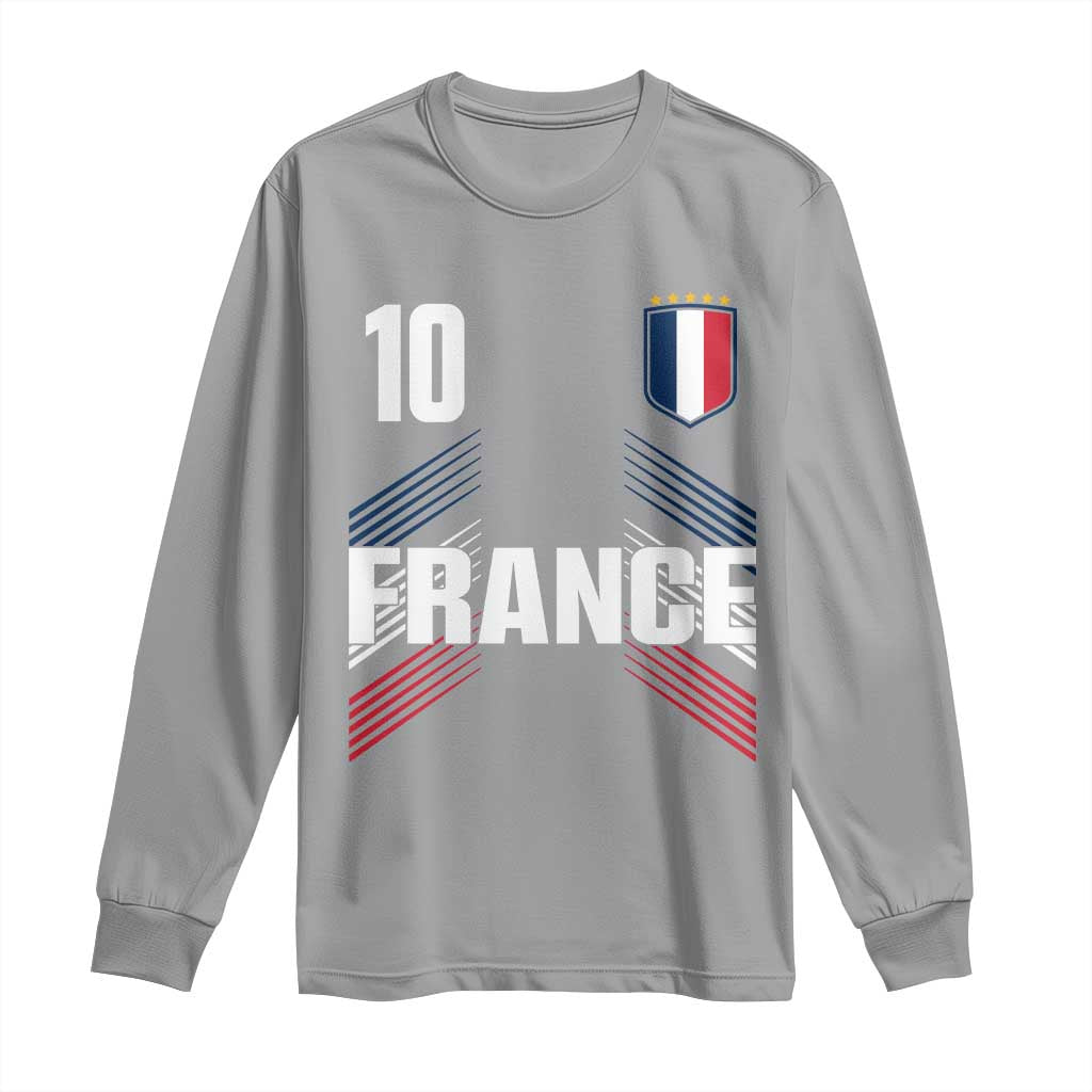 France Soccer Sports Graphic Number 10 Jersey Style Long Sleeve Shirt Proud French Football Fans Game Day Pride