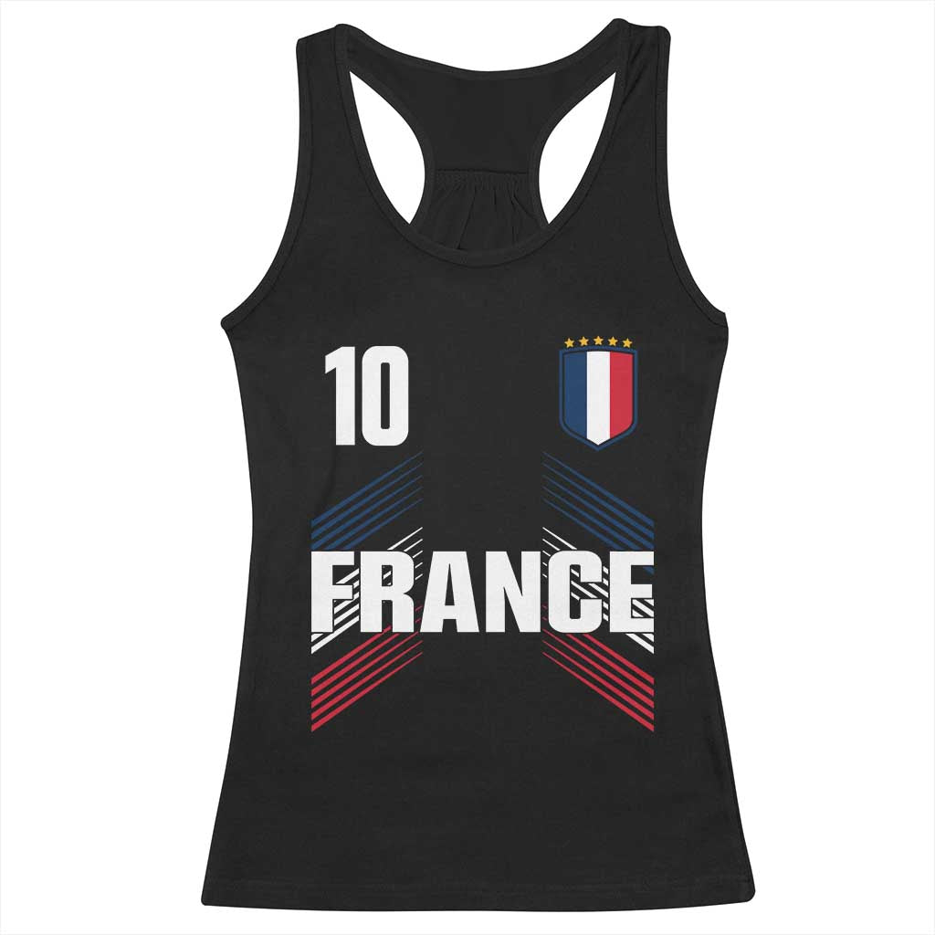 France Soccer Sports Graphic Number 10 Jersey Style Racerback Tank Top Proud French Football Fans Game Day Pride