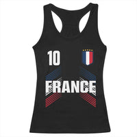 France Soccer Sports Graphic Number 10 Jersey Style Racerback Tank Top Proud French Football Fans Game Day Pride