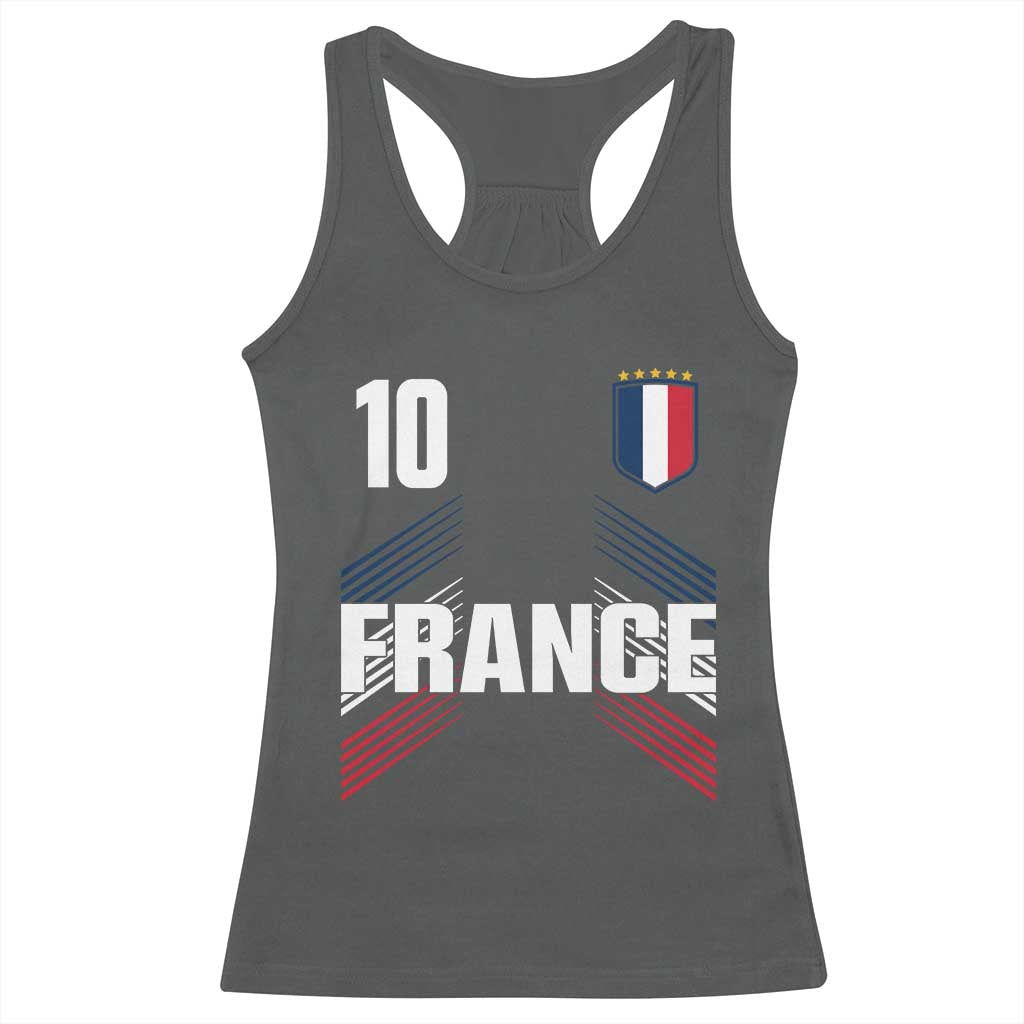 France Soccer Sports Graphic Number 10 Jersey Style Racerback Tank Top Proud French Football Fans Game Day Pride