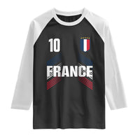 France Soccer Sports Graphic Number 10 Jersey Style Raglan Shirt Proud French Football Fans Game Day Pride