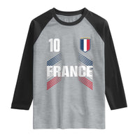 France Soccer Sports Graphic Number 10 Jersey Style Raglan Shirt Proud French Football Fans Game Day Pride