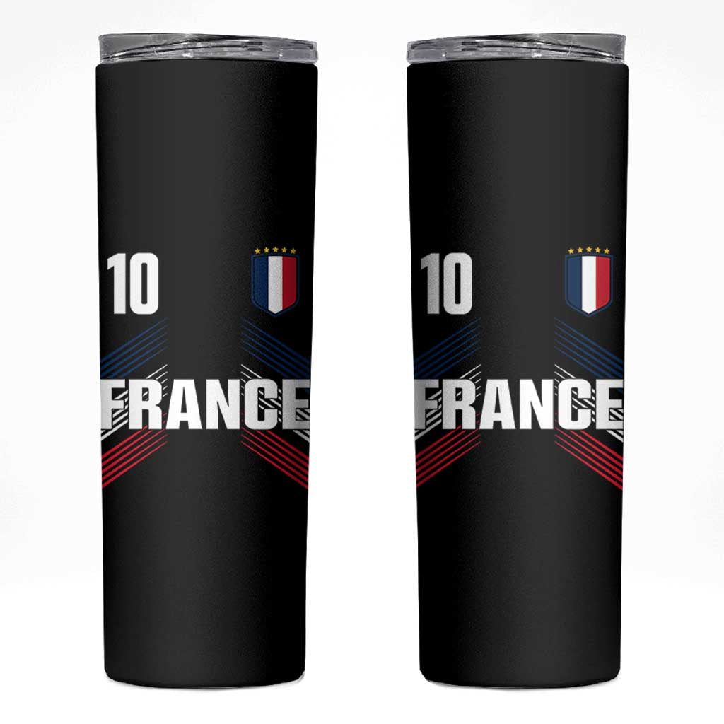 France Soccer Sports Graphic Number 10 Jersey Style Skinny Tumbler Proud French Football Fans Game Day Pride