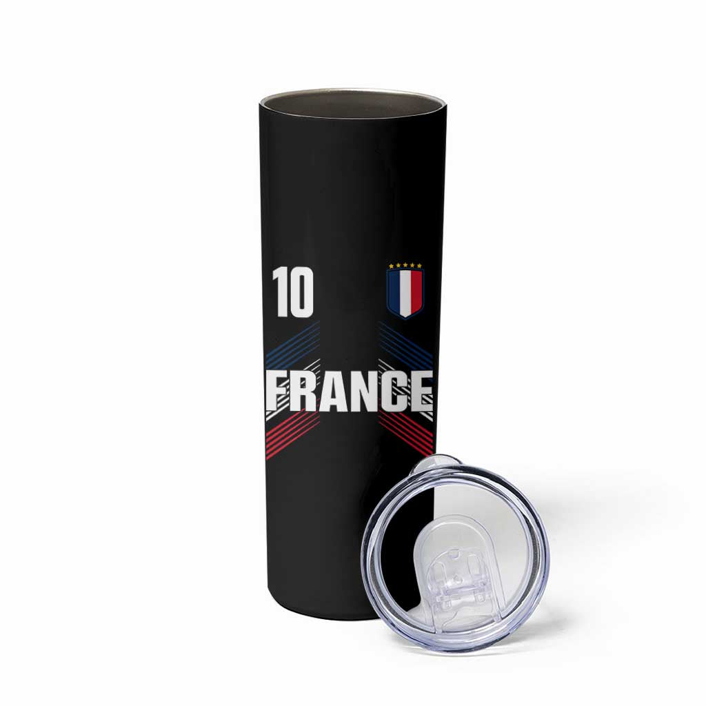 France Soccer Sports Graphic Number 10 Jersey Style Skinny Tumbler Proud French Football Fans Game Day Pride