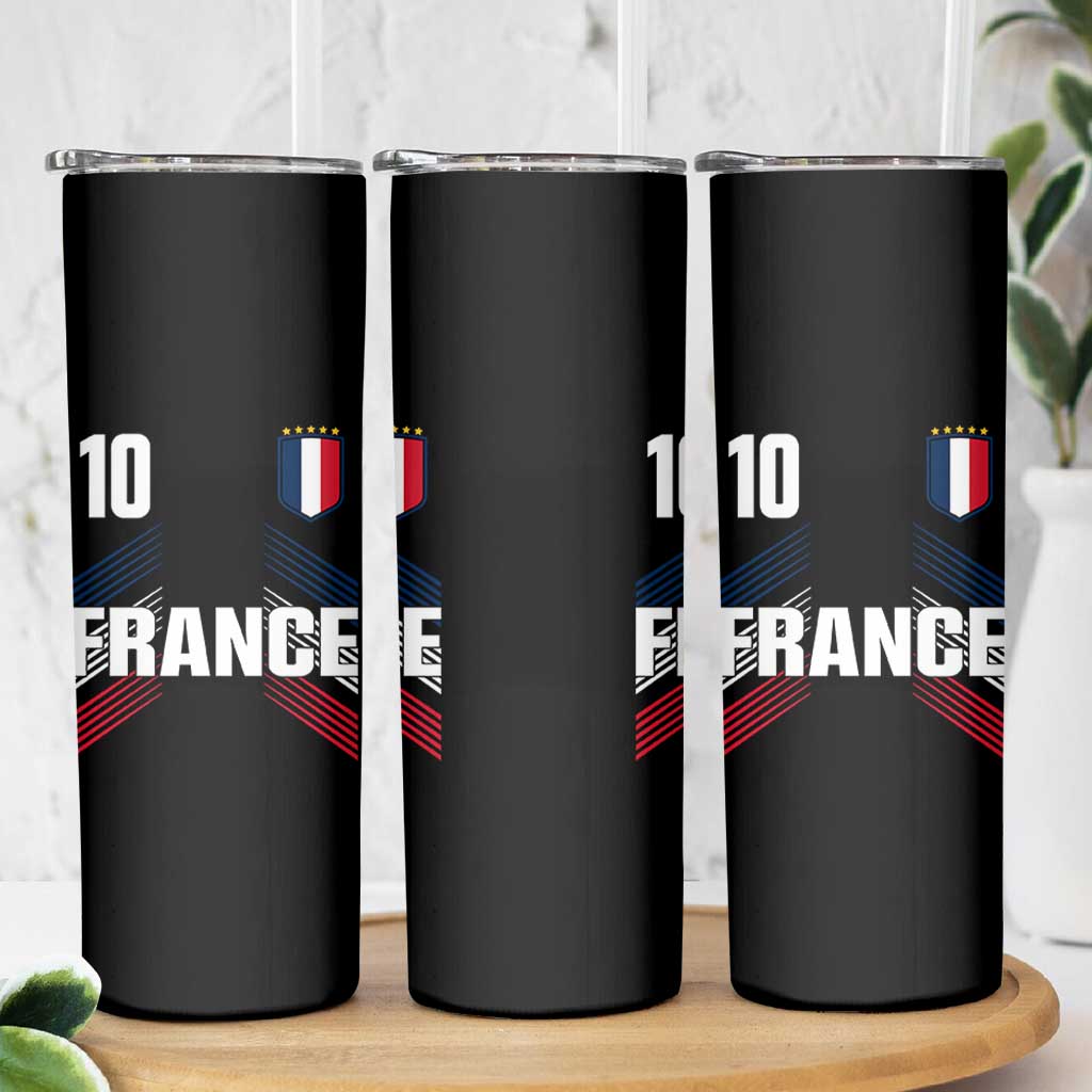 France Soccer Sports Graphic Number 10 Jersey Style Skinny Tumbler Proud French Football Fans Game Day Pride