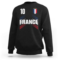France Soccer Sports Graphic Number 10 Jersey Style Sweatshirt Proud French Football Fans Game Day Pride