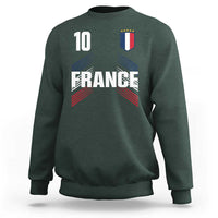 France Soccer Sports Graphic Number 10 Jersey Style Sweatshirt Proud French Football Fans Game Day Pride