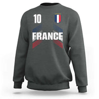France Soccer Sports Graphic Number 10 Jersey Style Sweatshirt Proud French Football Fans Game Day Pride