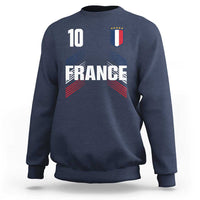 France Soccer Sports Graphic Number 10 Jersey Style Sweatshirt Proud French Football Fans Game Day Pride