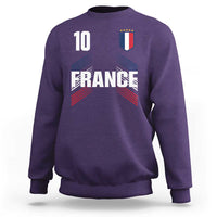 France Soccer Sports Graphic Number 10 Jersey Style Sweatshirt Proud French Football Fans Game Day Pride