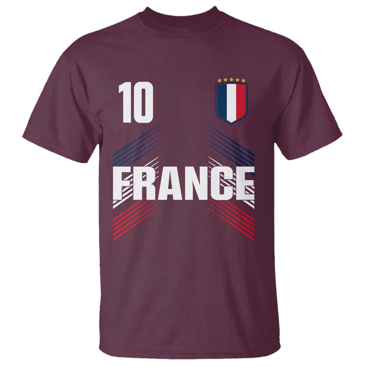 France Soccer Sports Graphic Number 10 Jersey Style T Shirt Proud French Football Fans Game Day Pride