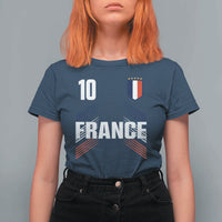 France Soccer Sports Graphic Number 10 Jersey Style T Shirt For Women Proud French Football Fans Game Day Pride