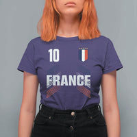 France Soccer Sports Graphic Number 10 Jersey Style T Shirt For Women Proud French Football Fans Game Day Pride