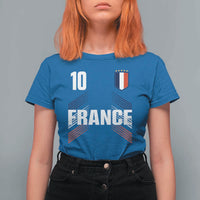 France Soccer Sports Graphic Number 10 Jersey Style T Shirt For Women Proud French Football Fans Game Day Pride