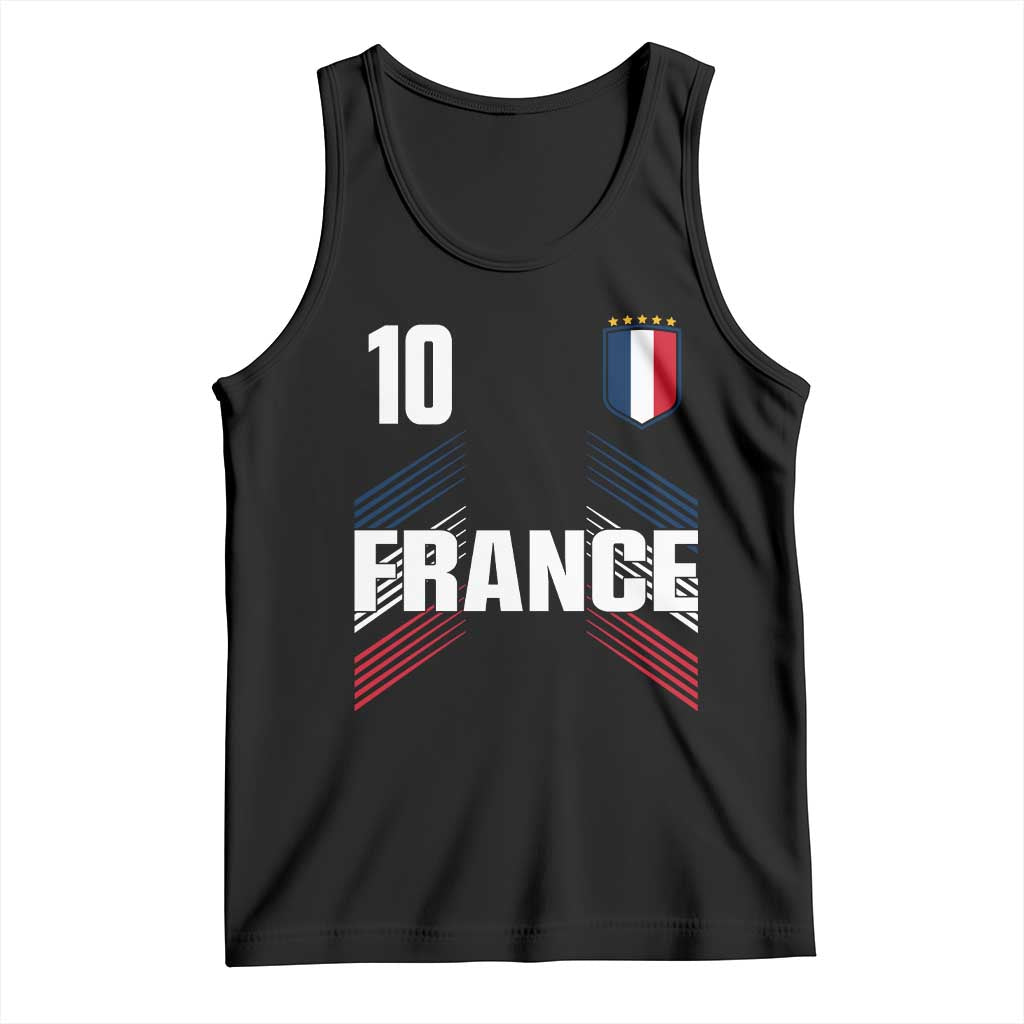 France Soccer Sports Graphic Number 10 Jersey Style Tank Top Proud French Football Fans Game Day Pride