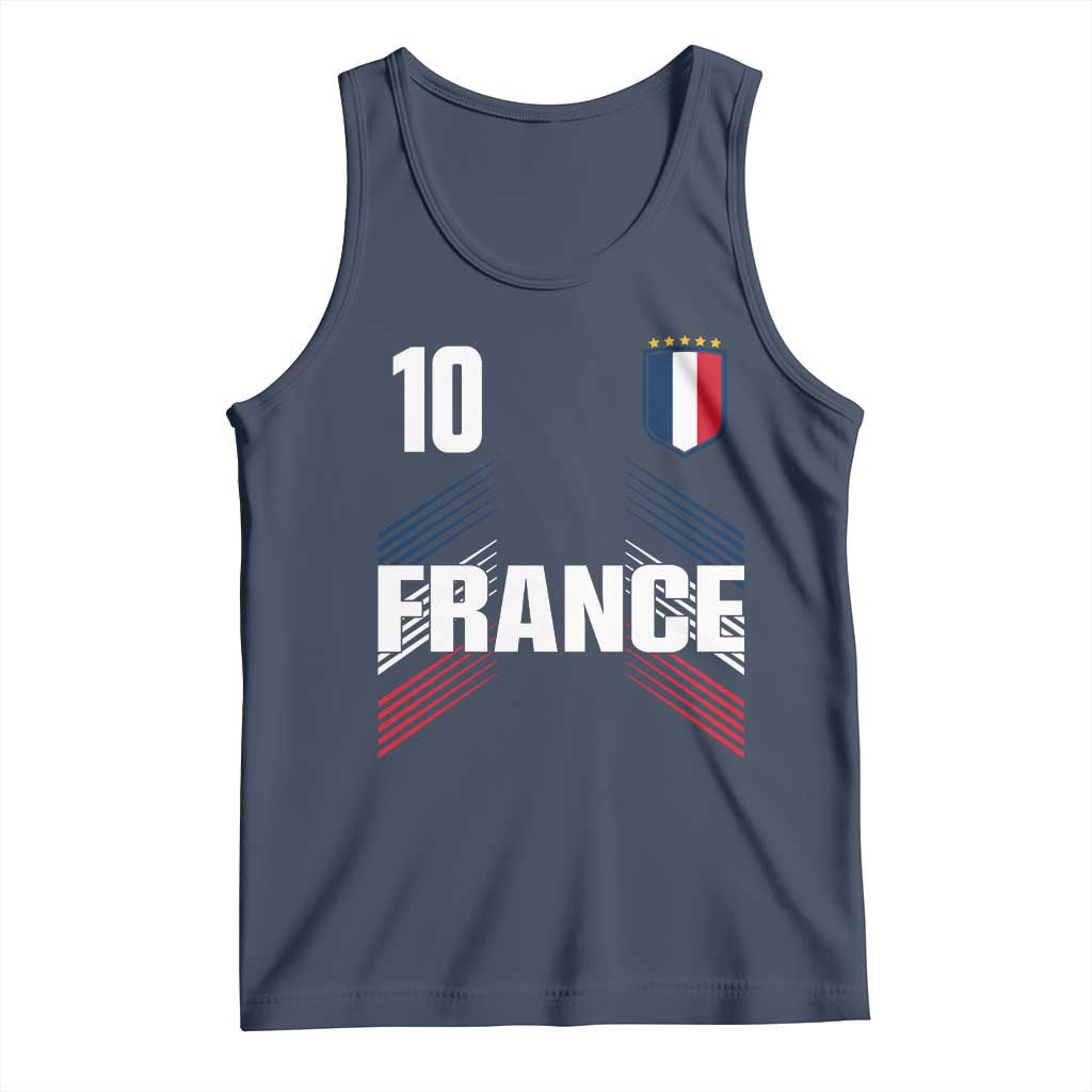 France Soccer Sports Graphic Number 10 Jersey Style Tank Top Proud French Football Fans Game Day Pride