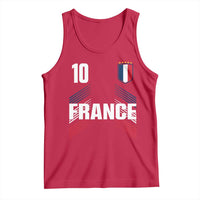 France Soccer Sports Graphic Number 10 Jersey Style Tank Top Proud French Football Fans Game Day Pride