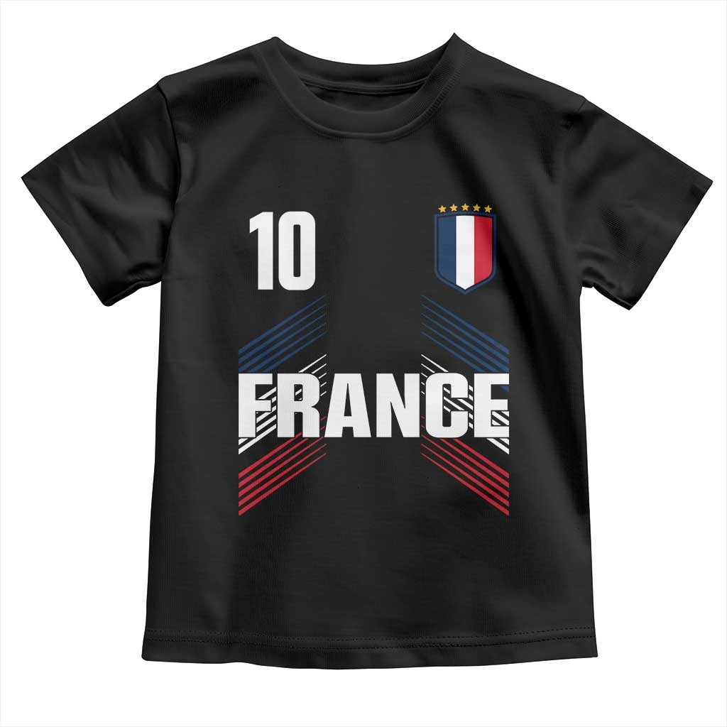 France Soccer Sports Graphic Number 10 Jersey Style Toddler T Shirt Proud French Football Fans Game Day Pride