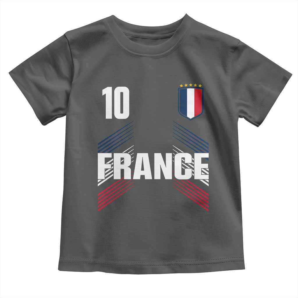 France Soccer Sports Graphic Number 10 Jersey Style Toddler T Shirt Proud French Football Fans Game Day Pride