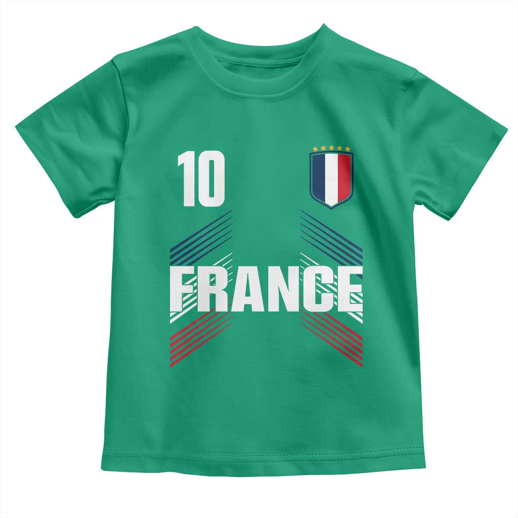 France Soccer Sports Graphic Number 10 Jersey Style Toddler T Shirt Proud French Football Fans Game Day Pride
